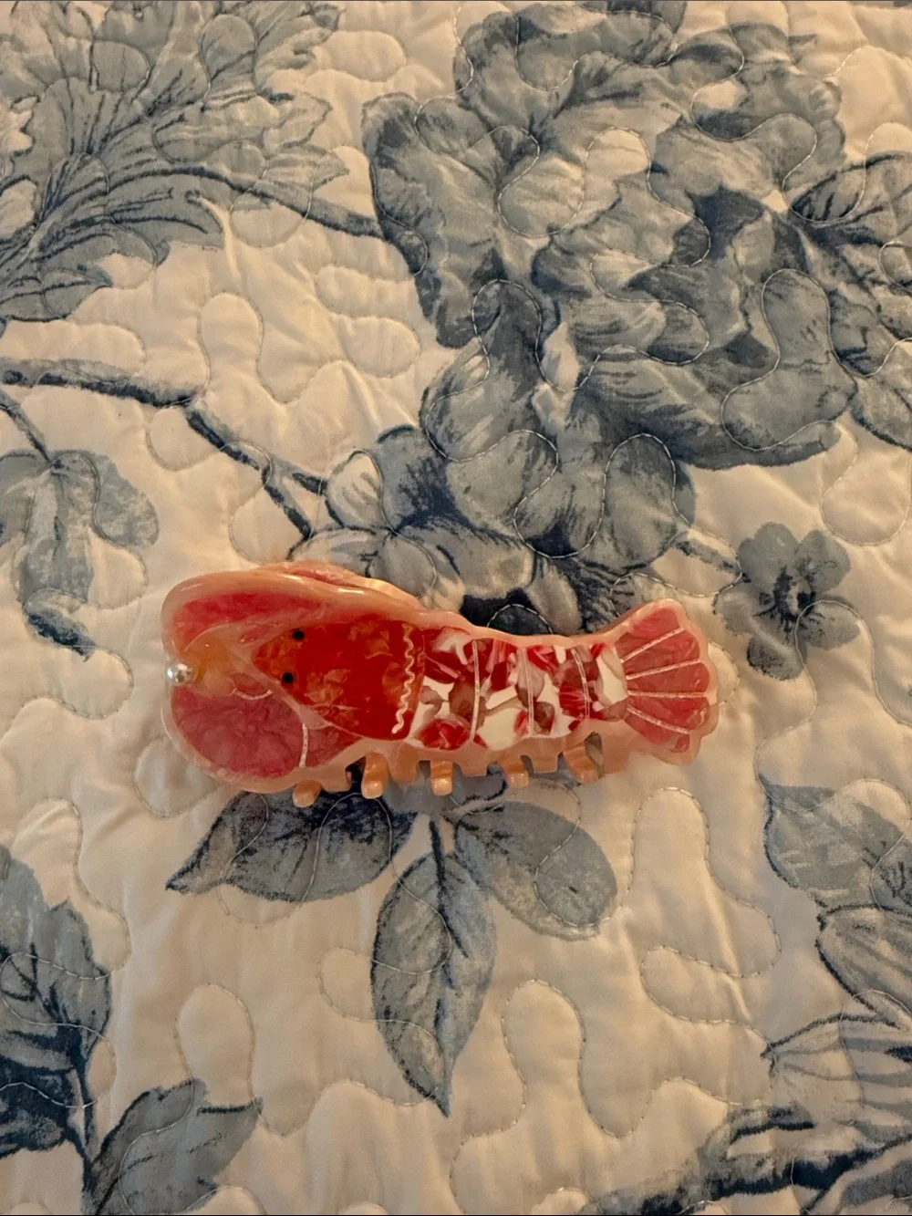 Red Resin Lobster Hair Claw